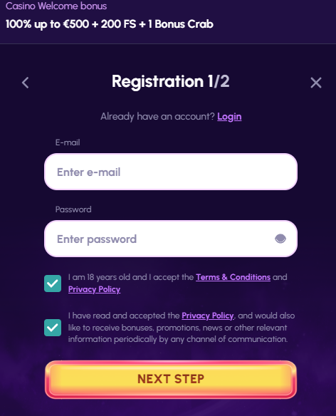 Registration 1/2