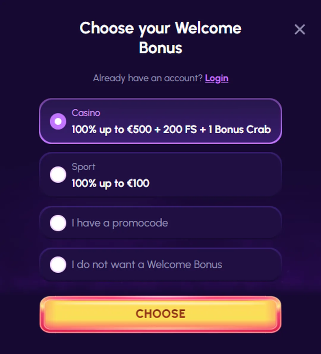 NovaJackpot welcome bonus